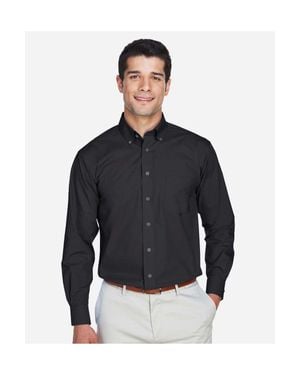 Devon & Jones Crown Collection Tall Broadcloth Woven Dress Shirt - Blue