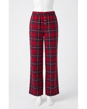 Z Supply Hangout Plaid Pant - Red