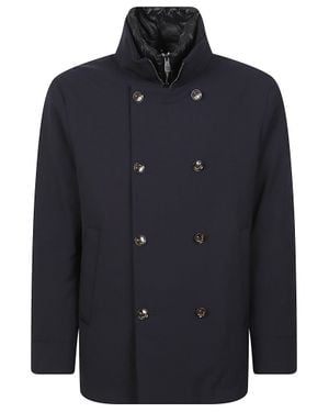 Montecore Double-Breasted Metallic Accent Down Jacket - Blue