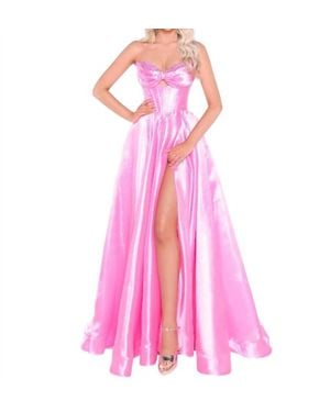 Amarra Strapless Satin Ball Gown - Pink