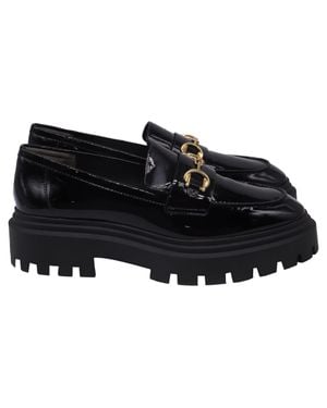 Stuart Weitzman Owen Buckled Lug Loafers - Black