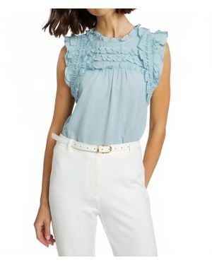 Caballero Micheline Solid-Colored Top - Blue