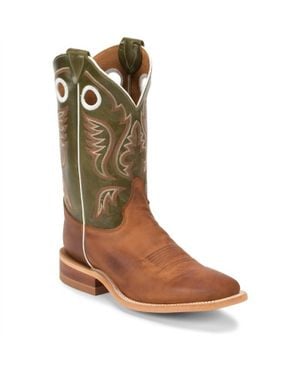 Justin Boots Bent Rail Western Boot With Ponteggio Cowhide Foot - Brown