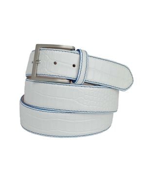 Fresco Golf Leather Alligator Embossed Belt - Gray