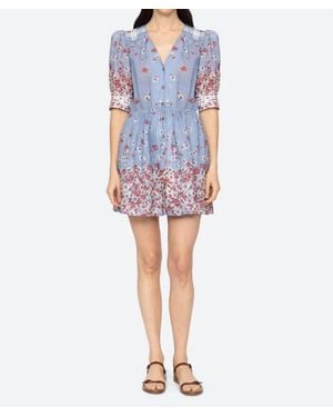 Sea Whitney Print Puff Sleeve Dress - Blue
