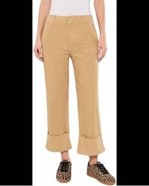Kut From The Kloth Sienna High Rise Straight Leg Roll Up Pants - Natural