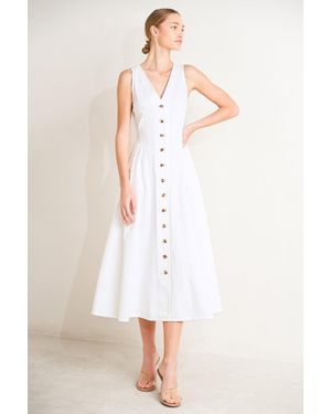 TRUEDAMES Elegantly Yours Woven Midi Dress - White