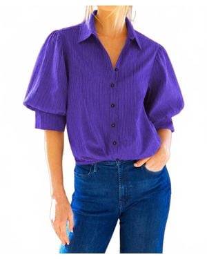 Finley Game Day Bomba Button Down Shirt - Purple