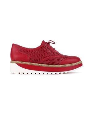 REV SHOES Liz Tie-Up Oxford Shoes - Red