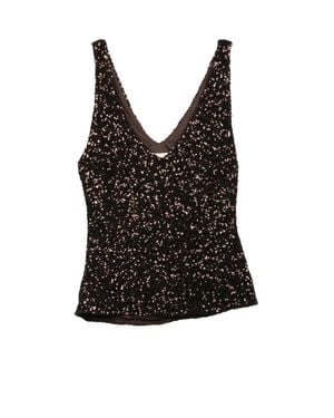 Aniye By Shimmering Sequin Sleeveless Top - Black