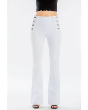 Kancan Eisley High Rise Flare Jeans - White