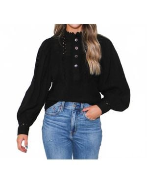 Ivy Jane Ric Rac Trim Top - Black