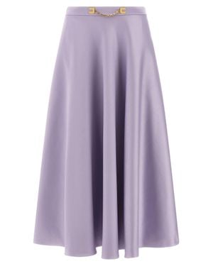 Elisabetta Franchi Polyester Midi Skirt - Purple