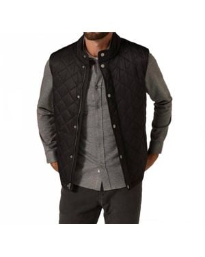 7 Diamonds Crest Quilted Vest - Black