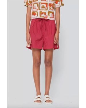 Sea Avery Crochet Edge Shorts - Red