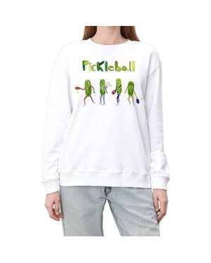 Unfortunate Portrait Pickleball Crewneck Sweatshirt - White
