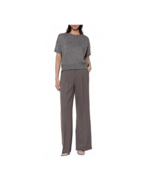 Luisa Cerano Tab Closure Straight Leg Trouser - Gray