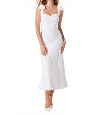 Astr Kateleya Bow Detail Midi Dress - White