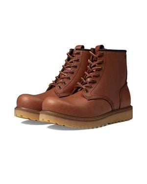 Ecco Staker 217624-01060 Boots Leather Round Toe Ankle Htat229 - Brown