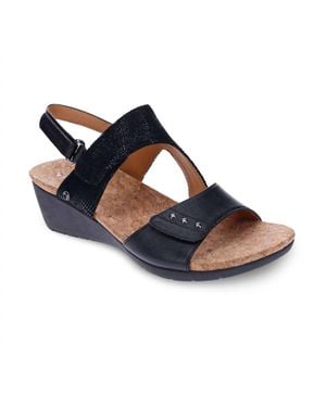 Revere Grenada Back Strap Wedge Sandal - Blue