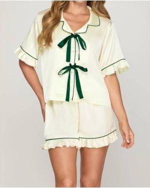 She + Sky Dusty Pajama Set - Green