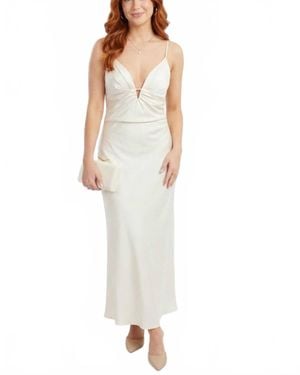 Q2 Carolyn Satin Maxi Dress - White