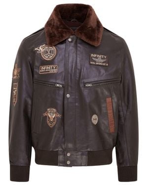 Infinity Leather Leather Us Air Force Bomber Jacket- Lieksa - Gray