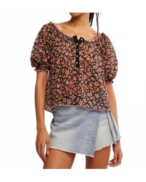 Free People Astra Peasant Top - Brown