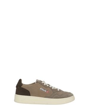 Autry Suede Branded Accents Low-Top Sneakers - Brown