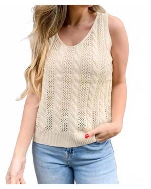 Amoli Lace-Up Back Tank Top - Natural