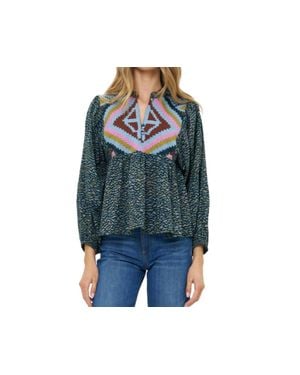 Oliphant Mandarin Balloon Top - Blue