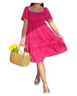J.Nna Betty Bow Dress - Pink