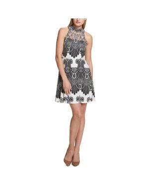 Kensie Lace A-Line Party Dress - White