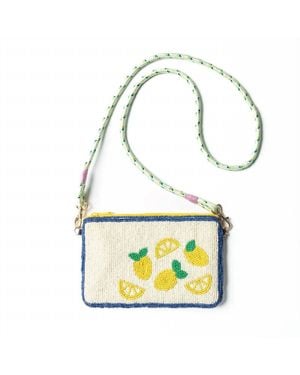INK+ALLOY Leila Seed Bead Clutch With Strap - Metallic