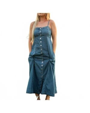 Bluivy Delilah Denim Midi Dress - Blue