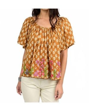 Ivy Jane Garden Of Flowers Top - Brown