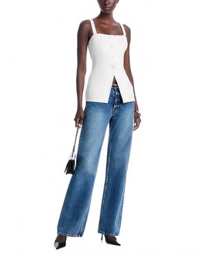 Ramy Brook Elana Square Neck Top - Blue