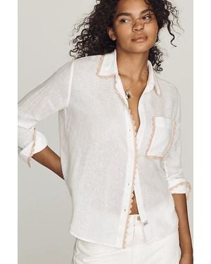 Rails Saya Linen Buttondown Blouse - White