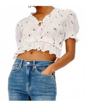 Rails Fontaine Crisp Cotton Top - White