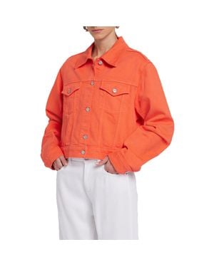 7 For All Mankind Nellie Pocket Cotton Denim Jacket - Red