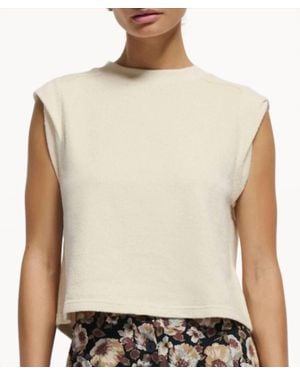 Nation Ltd Mae Rolled Sleeve Tank - Natural