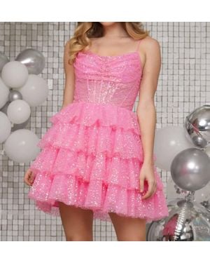 Colors Dress Sequin Sleeveless Cocktail Dress - Pink
