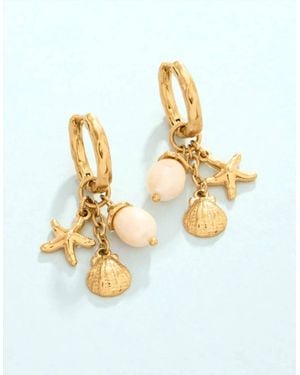 spartina 449 Sea Island Convertible Hoop Earrings - White