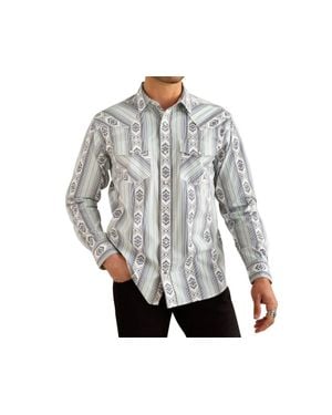 Ariat Heller Retro Snap Long Sleeve Shirt - Gray