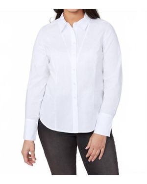Renuar Button Up Woven Blouse - White