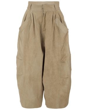 Niccolò Pasqualetti Oversized Linen-Blend Pants - Natural