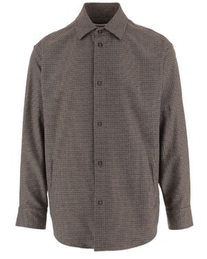 DARKPARK Auburn Checkered Casual Shirt With Classic Collar - Gray
