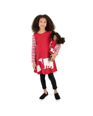 Leveret Matching Girl and Doll Holiday Dress - Red