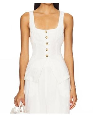 LSPACE Sofie Button Down Vest - White