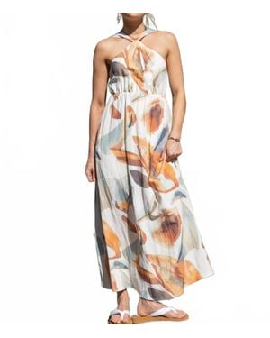 illa illa Coastal Canvas Halter Maxi Dress - Multicolor